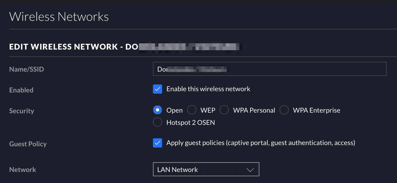 UDM-Pro definition Guest portal vlan